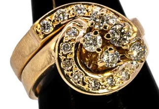"Sustainable Elegance: Pre-Loved 18ct Yellow Gold & Diamond Bridal Set"