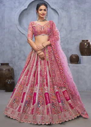 Radiant Rani Purple Hand Embroidered Bridal Lehenga Choli