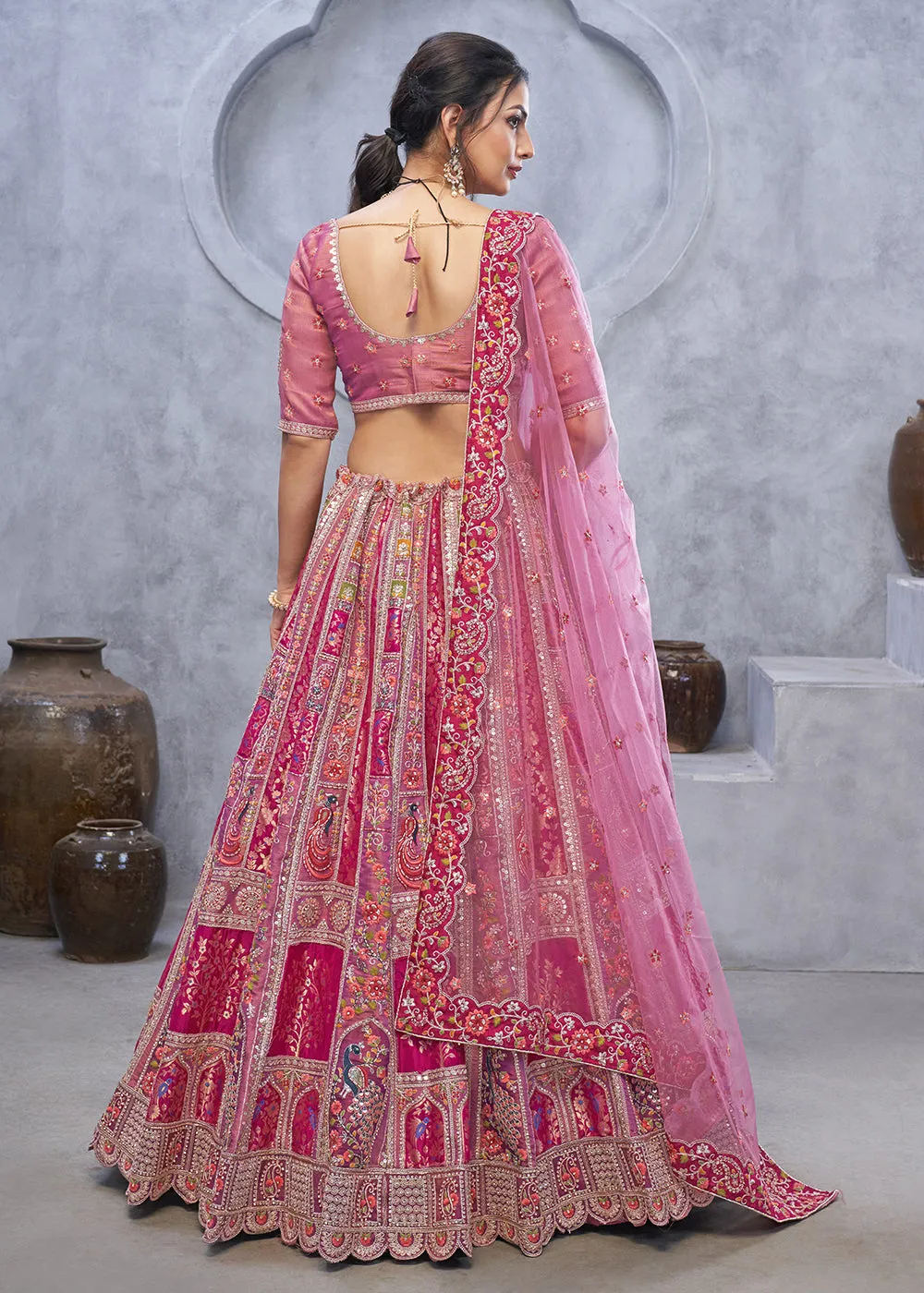 Radiant Rani Purple Hand Embroidered Bridal Lehenga Choli