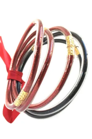 Red and Black Glitter Jelly Bracelets!
