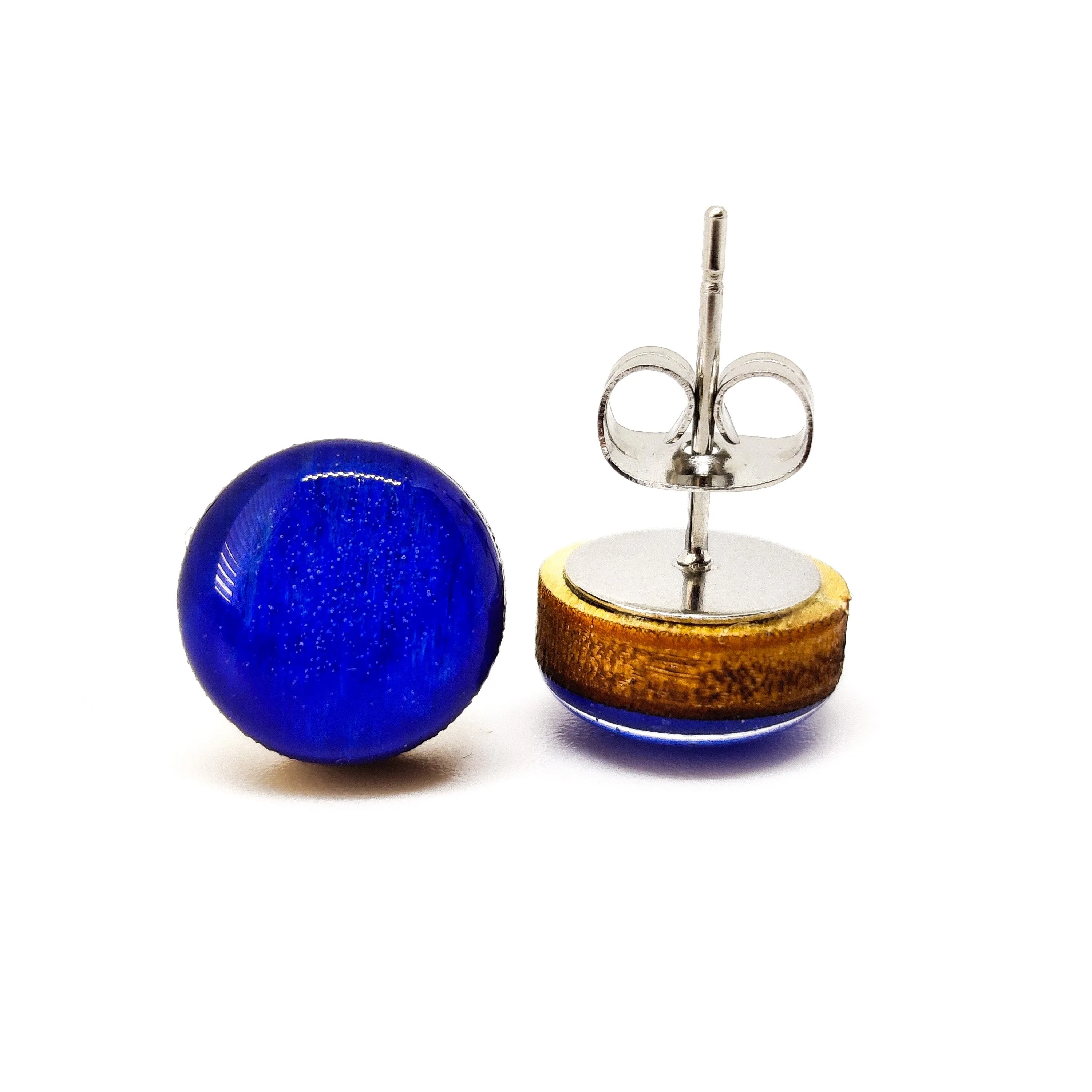 Royal Blue Stud Earrings by Candi Cove Designs