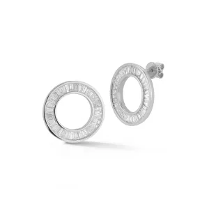 SADIE PEARL BAGUETTE CHANNEL SET LARGE STUDS