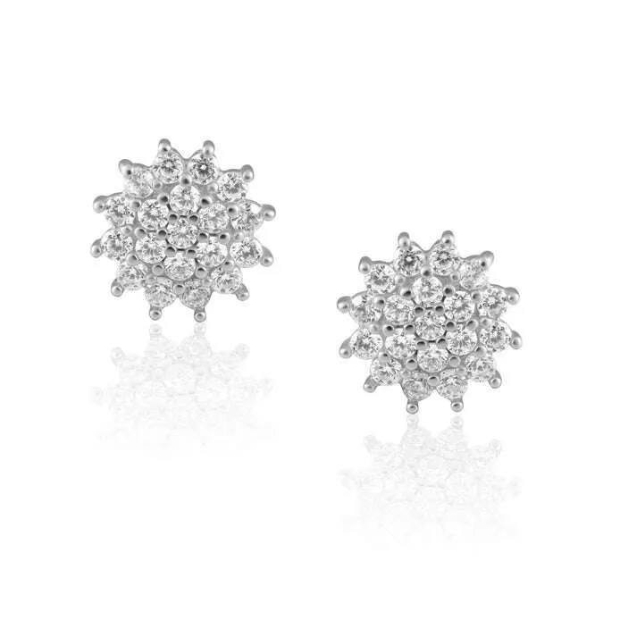 SAHIRA - FLORA STUDS - Silver