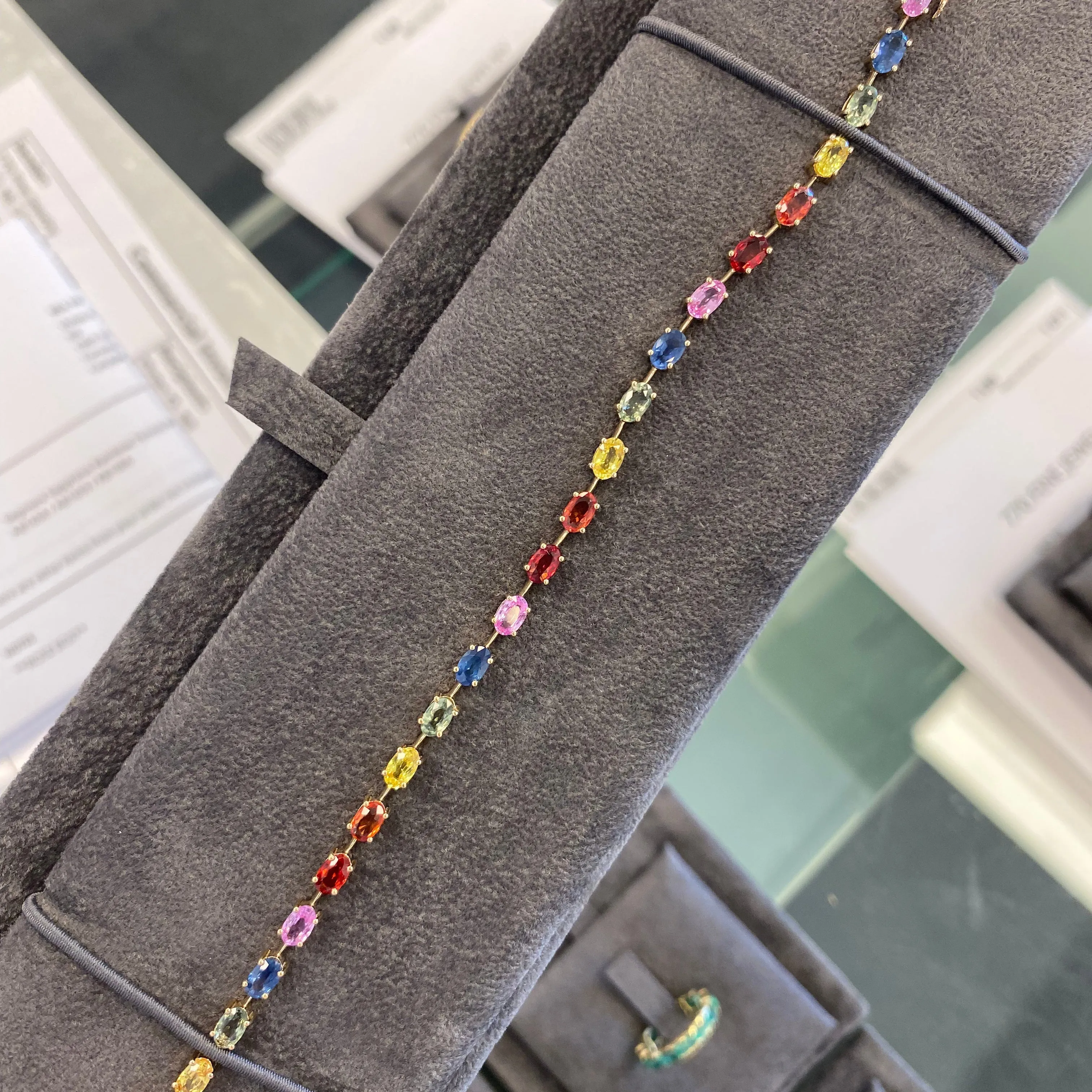 Segment Sapphires Rainbow Tennis Bracelet