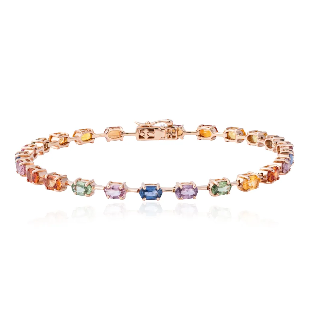 Segment Sapphires Rainbow Tennis Bracelet