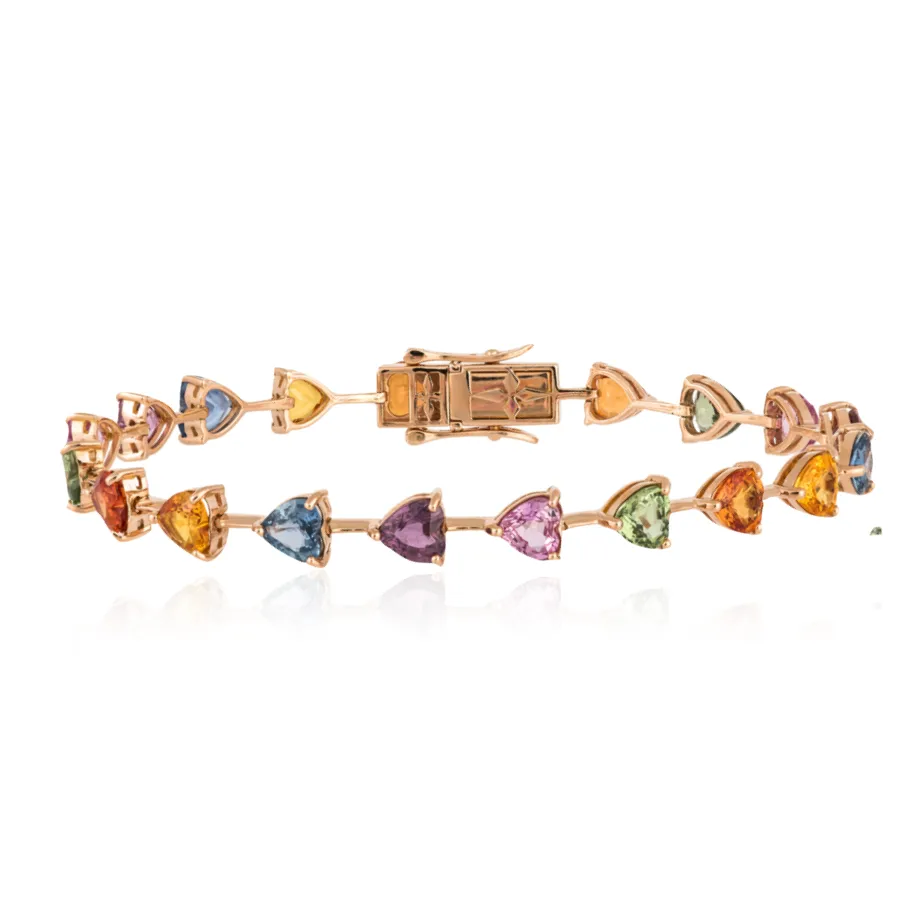 Segment Sapphires Rainbow Tennis Bracelet