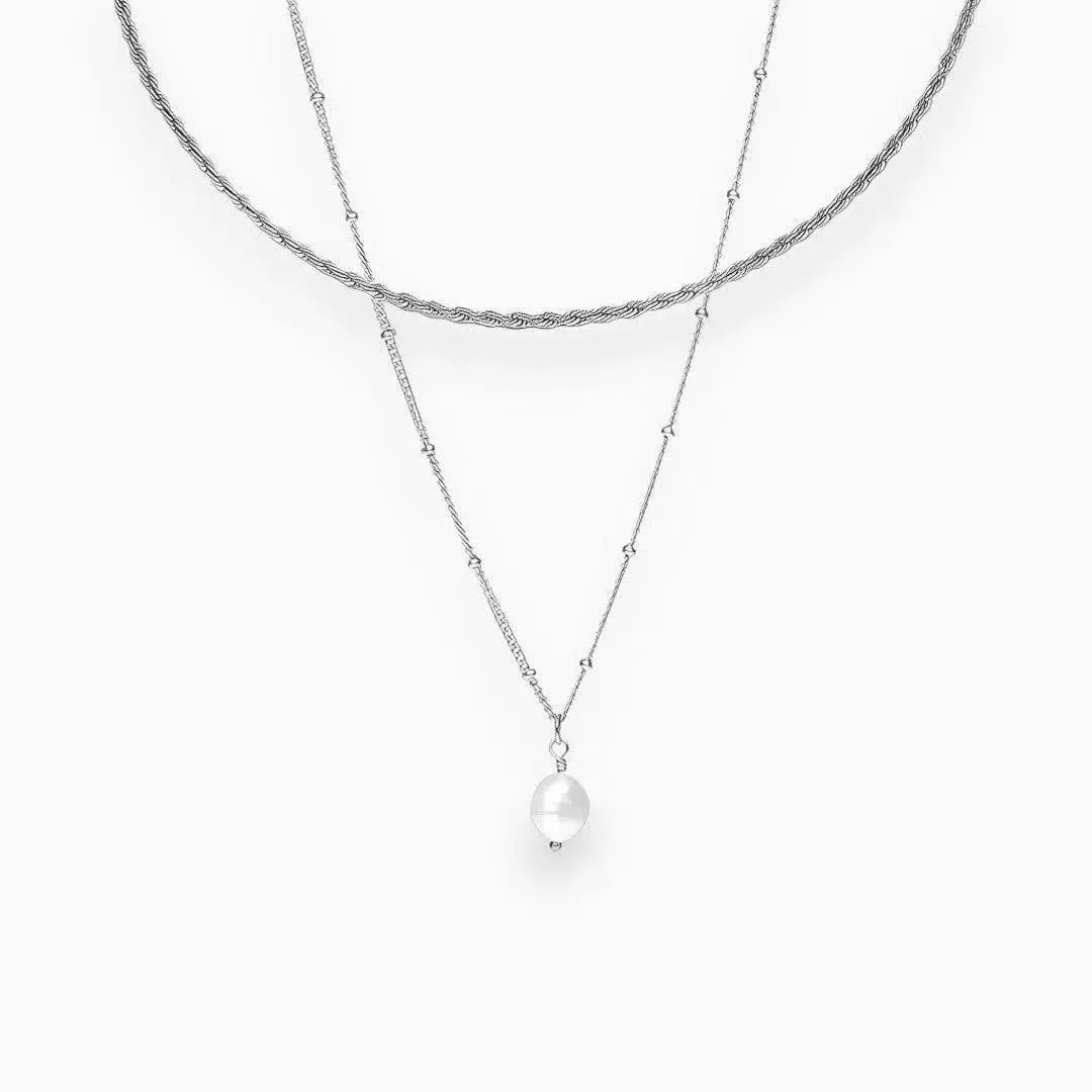 Serenza – Modern choker with pearl pendant – Necklace set