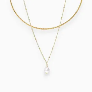 Serenza – Modern choker with pearl pendant – Necklace set