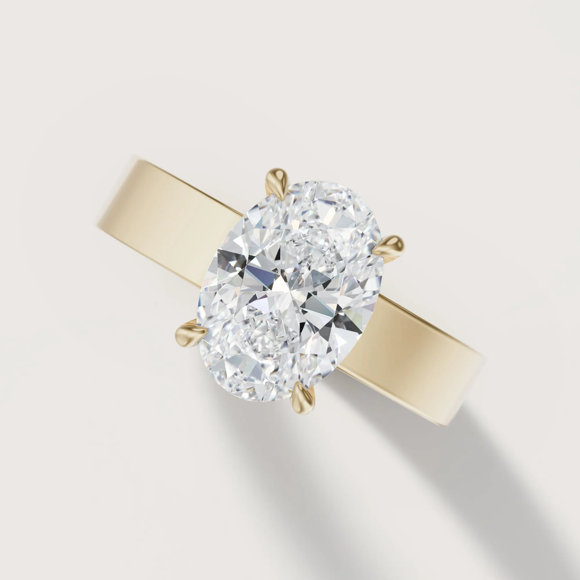 Sfera Oval Flat Band Solitaire