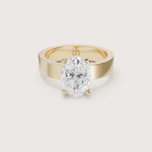 Sfera Oval Flat Band Solitaire