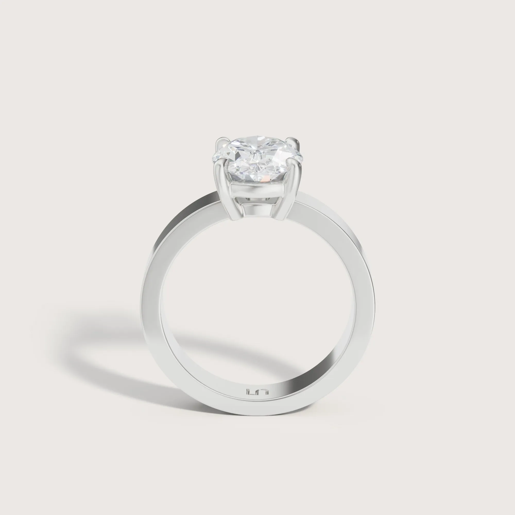 Sfera Oval Flat Band Solitaire