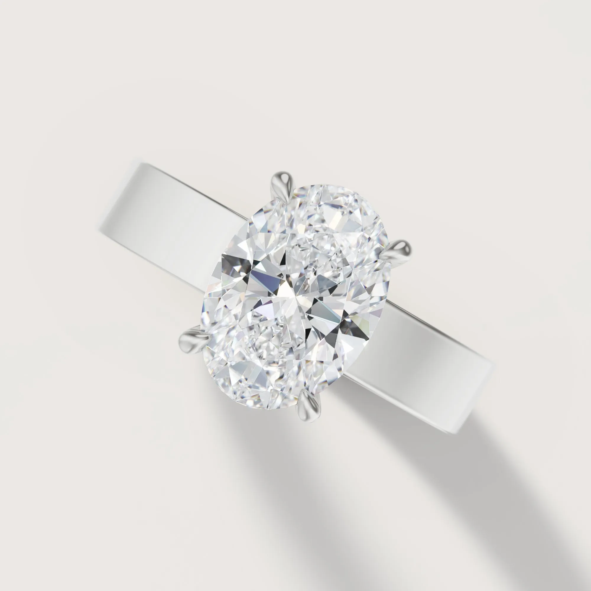 Sfera Oval Flat Band Solitaire