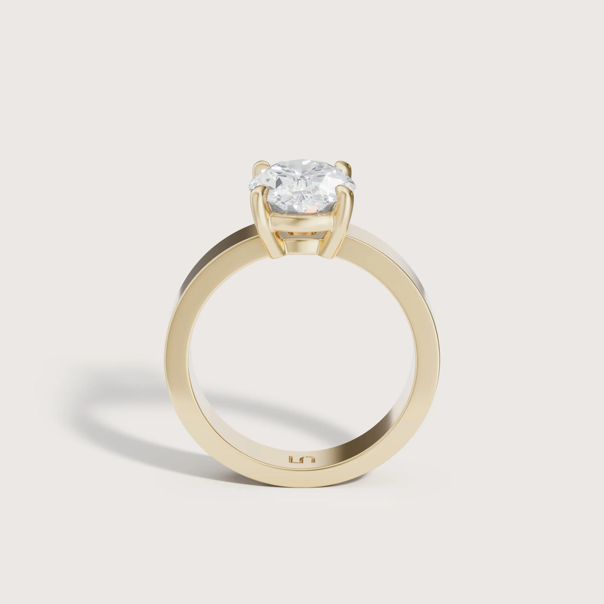 Sfera Oval Flat Band Solitaire
