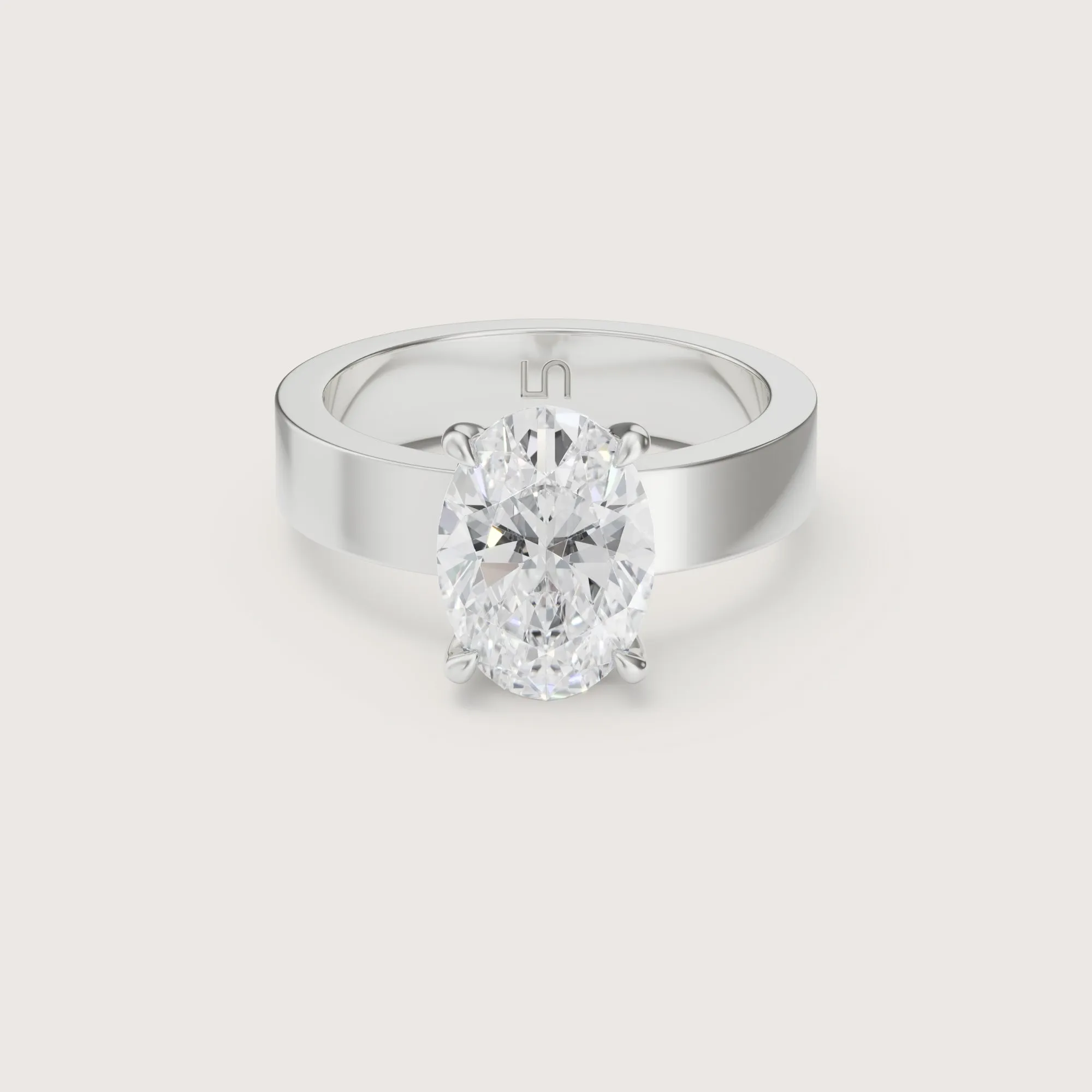 Sfera Oval Flat Band Solitaire
