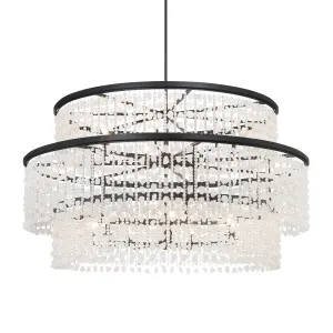 Shimmering Elegance 60" 14 Lights Chandelier Light Black Finish