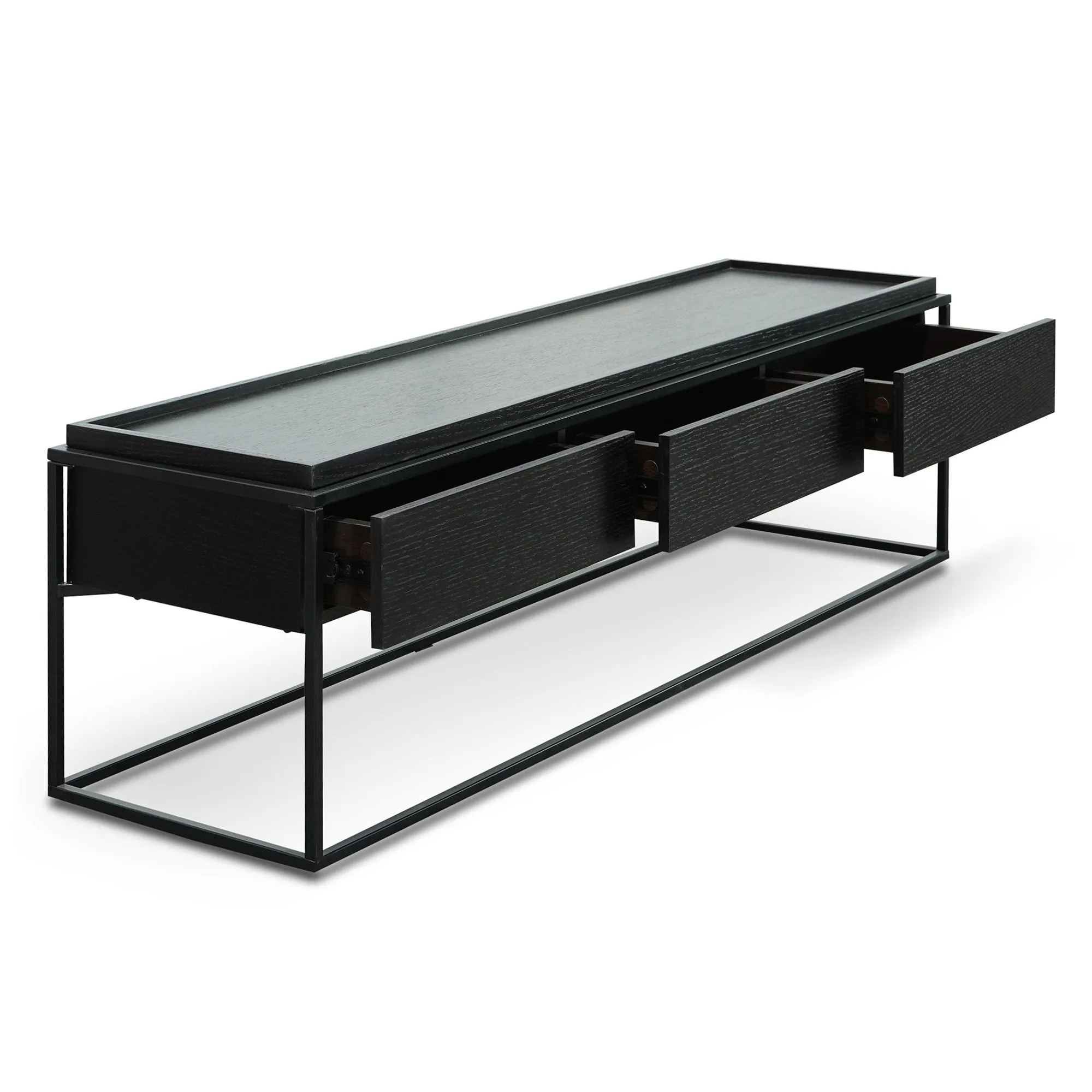 Silva 150cm Wooden TV Entertainment Unit - Full Black