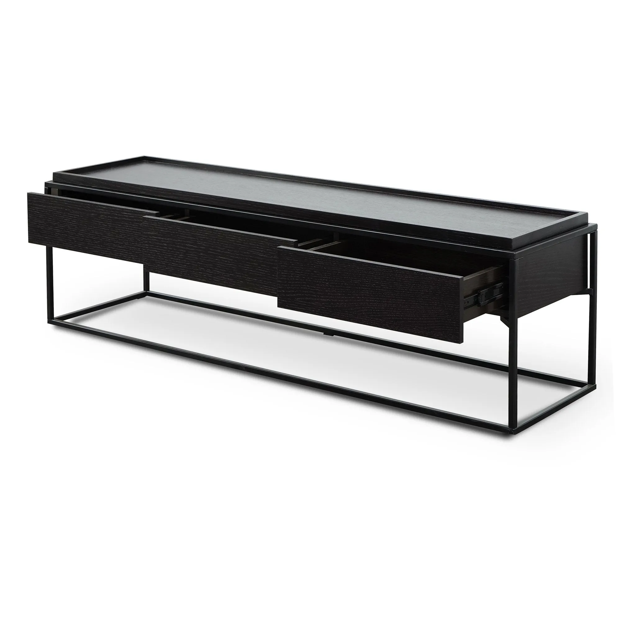 Silva 150cm Wooden TV Entertainment Unit - Full Black