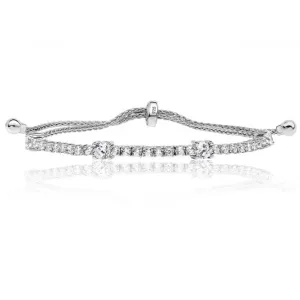 Silver & Co Cubic Zirconia Bracelet with Round Claw Setting SBG0022