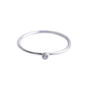 Silver Cubic Zirconia Stacking Ring