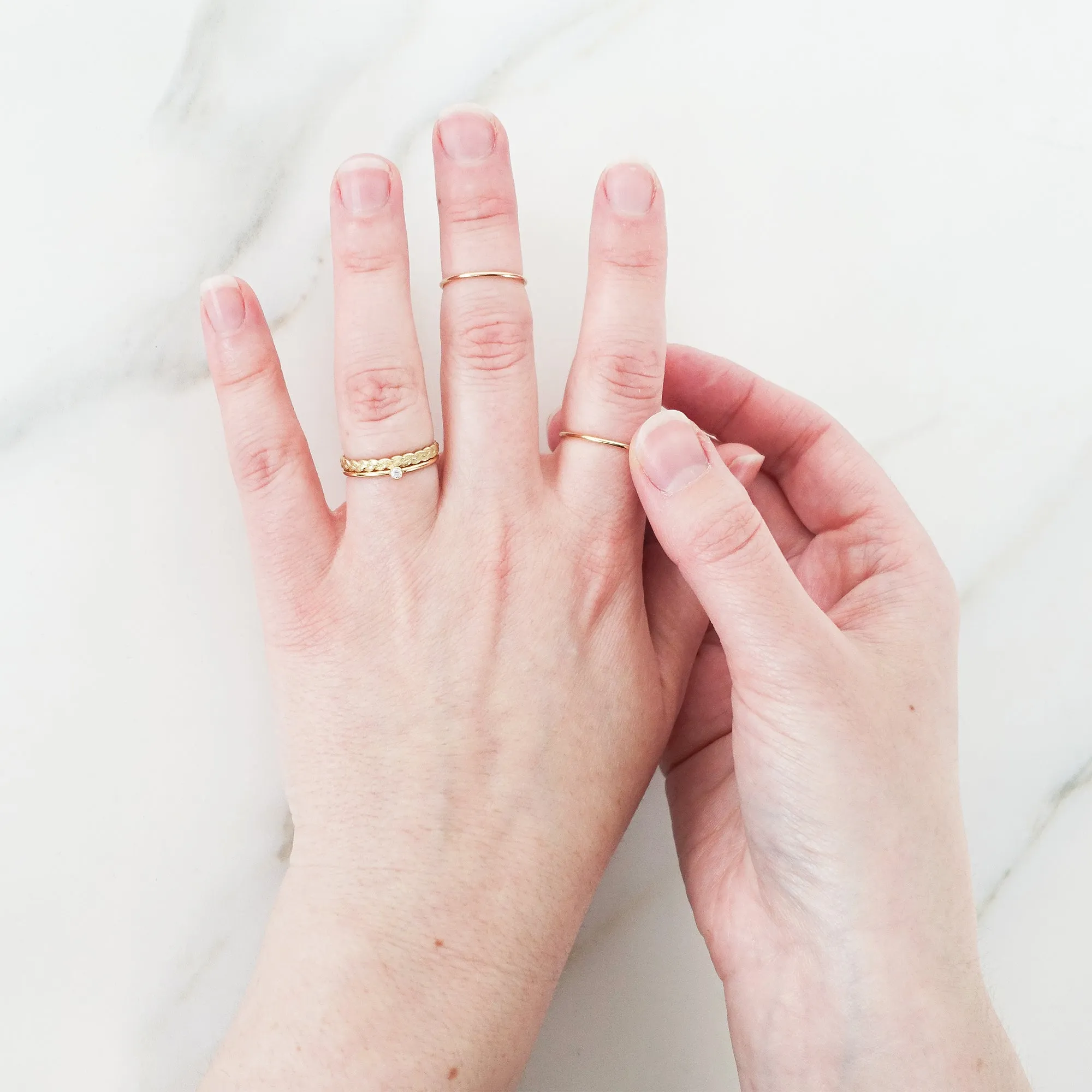 Silver Cubic Zirconia Stacking Ring