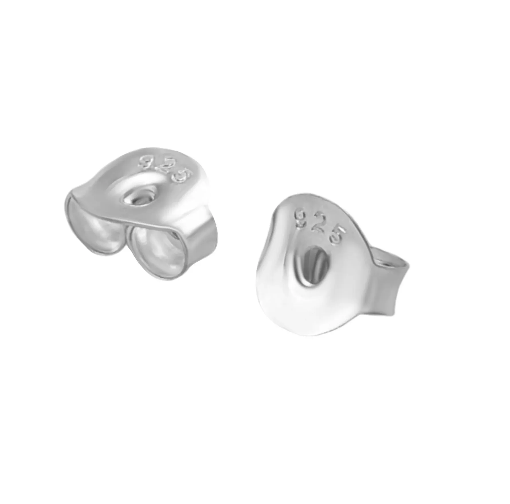 Silver Dog Paw Heart Ear Stud - Elegant Pet Lover Gift