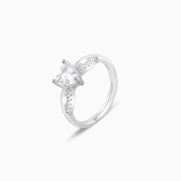 Silver Endless Heart Ring