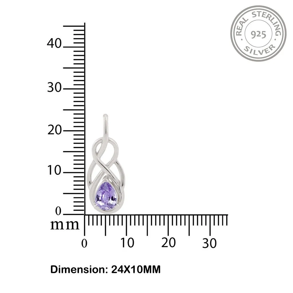 Silver Sapphire Infinity knot Pendant