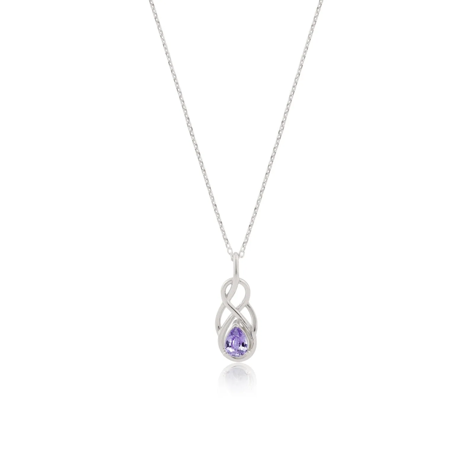 Silver Sapphire Infinity knot Pendant