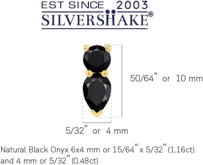 Silvershake White Gold Plated or Yellow Gold Plated 925 Sterling Silver Basic Drop Stud Post Gemstone Earrings Jewelry for Women