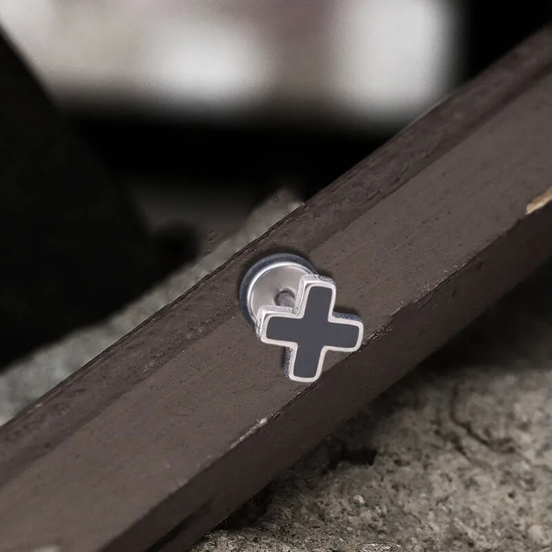 Simple Cross Stainless Steel Earring