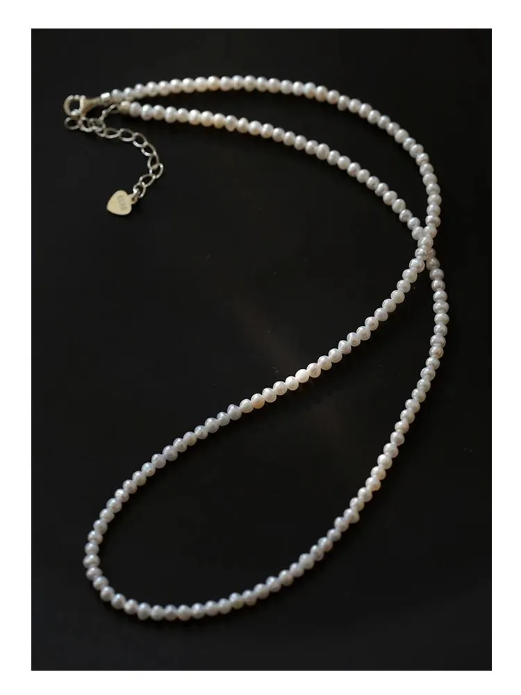 Single White Mini Freshwater Pearl Necklace