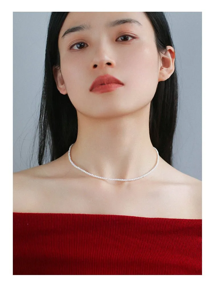 Single White Mini Freshwater Pearl Necklace