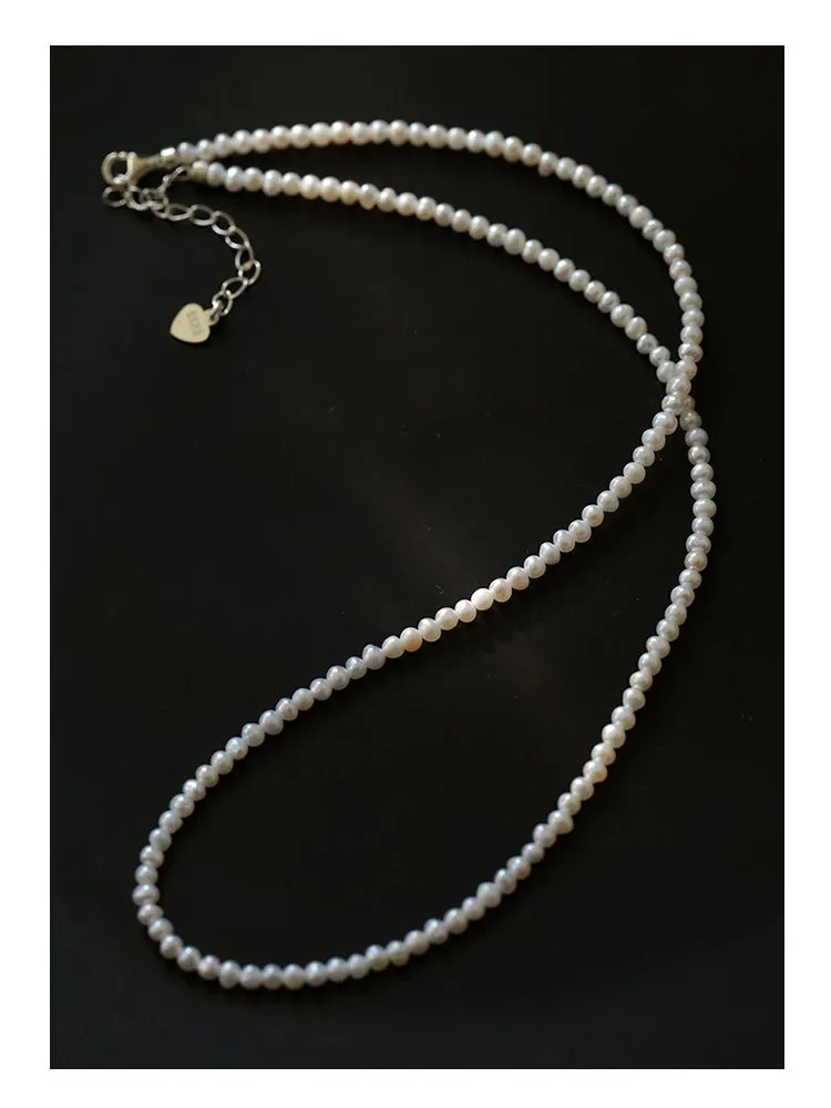 Single White Mini Freshwater Pearl Necklace