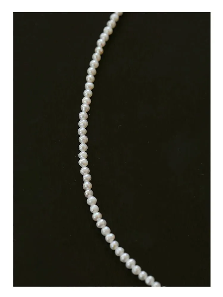 Single White Mini Freshwater Pearl Necklace