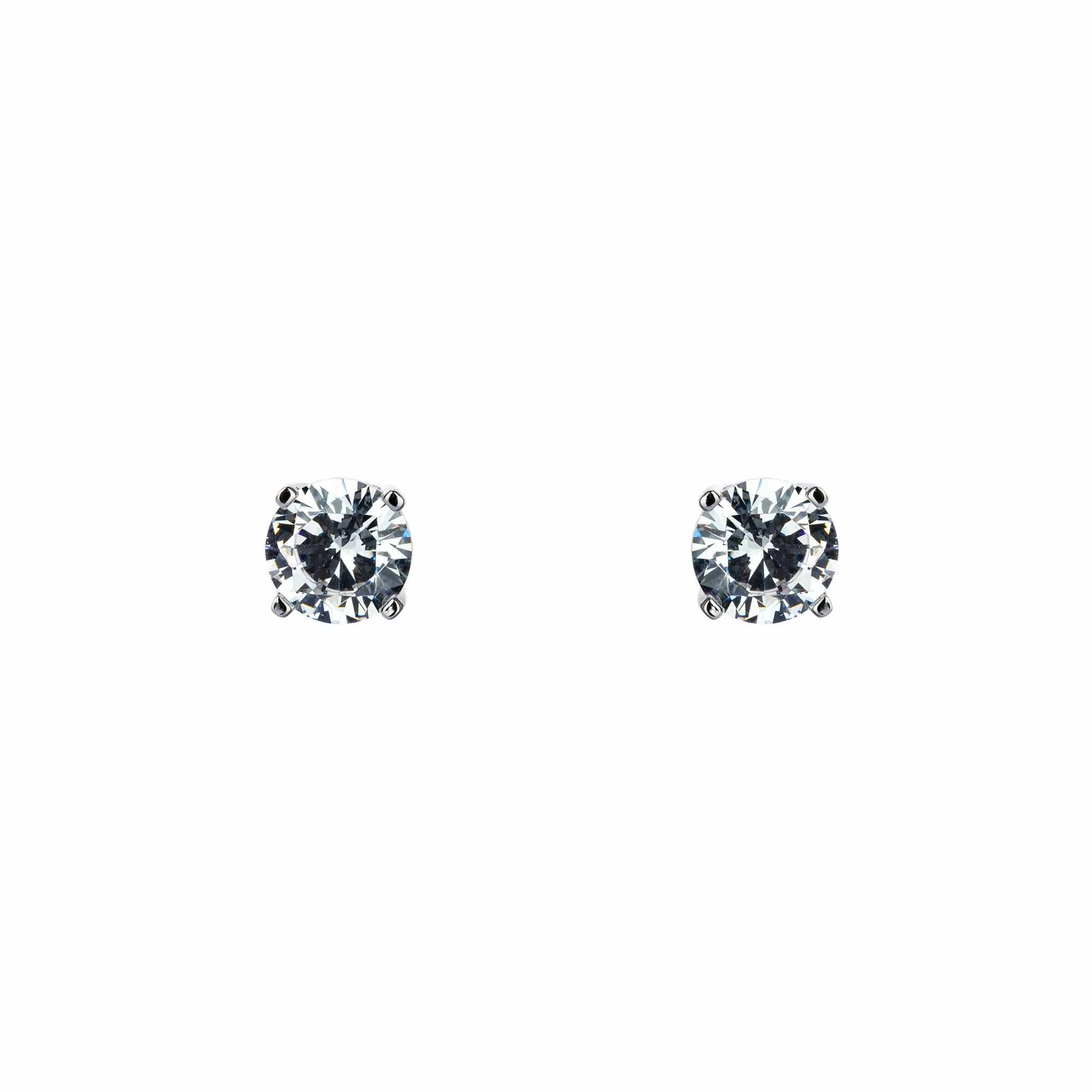 Sirius - Brilliant Cut Stud Sterling Silver Earrings