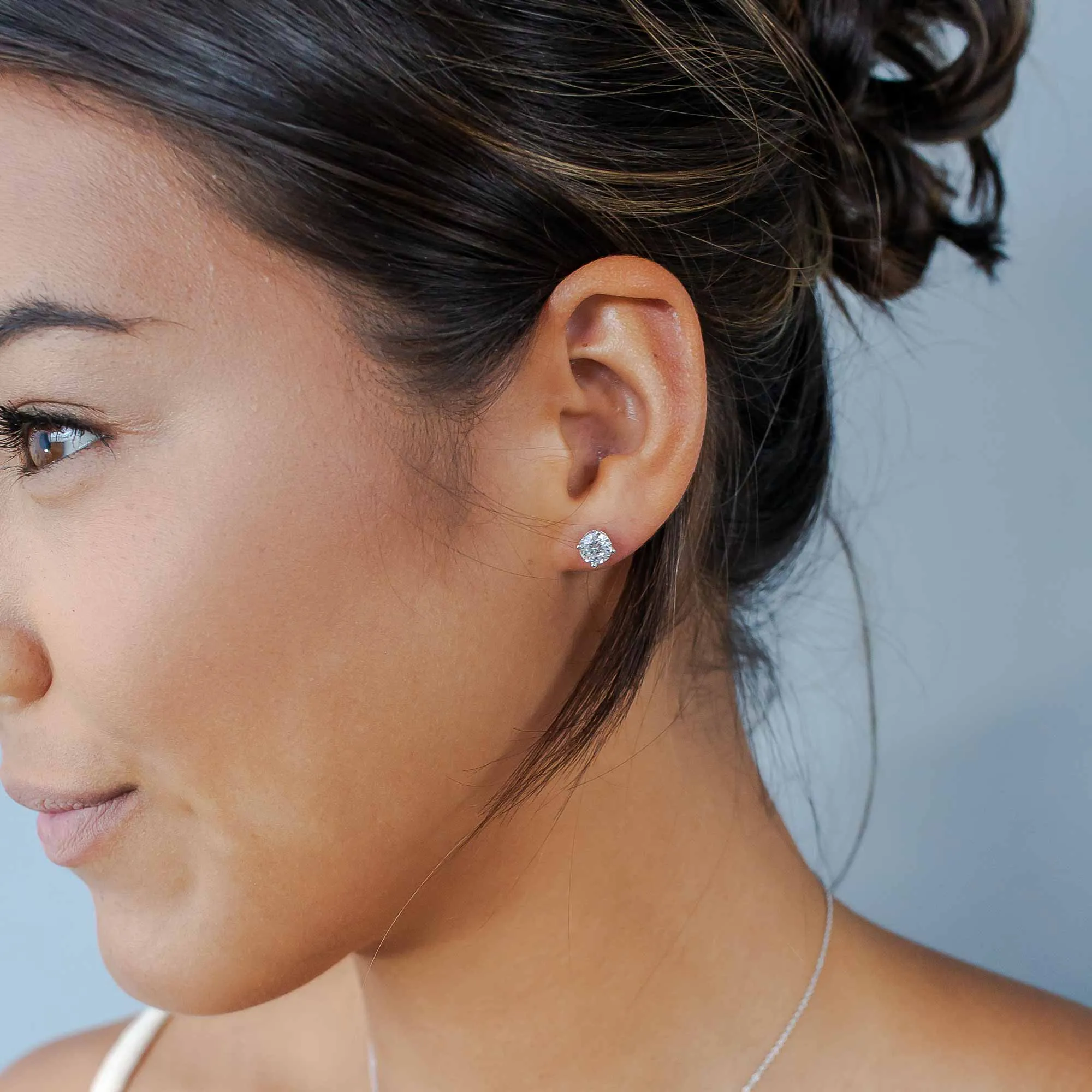 Sirius - Brilliant Cut Stud Sterling Silver Earrings
