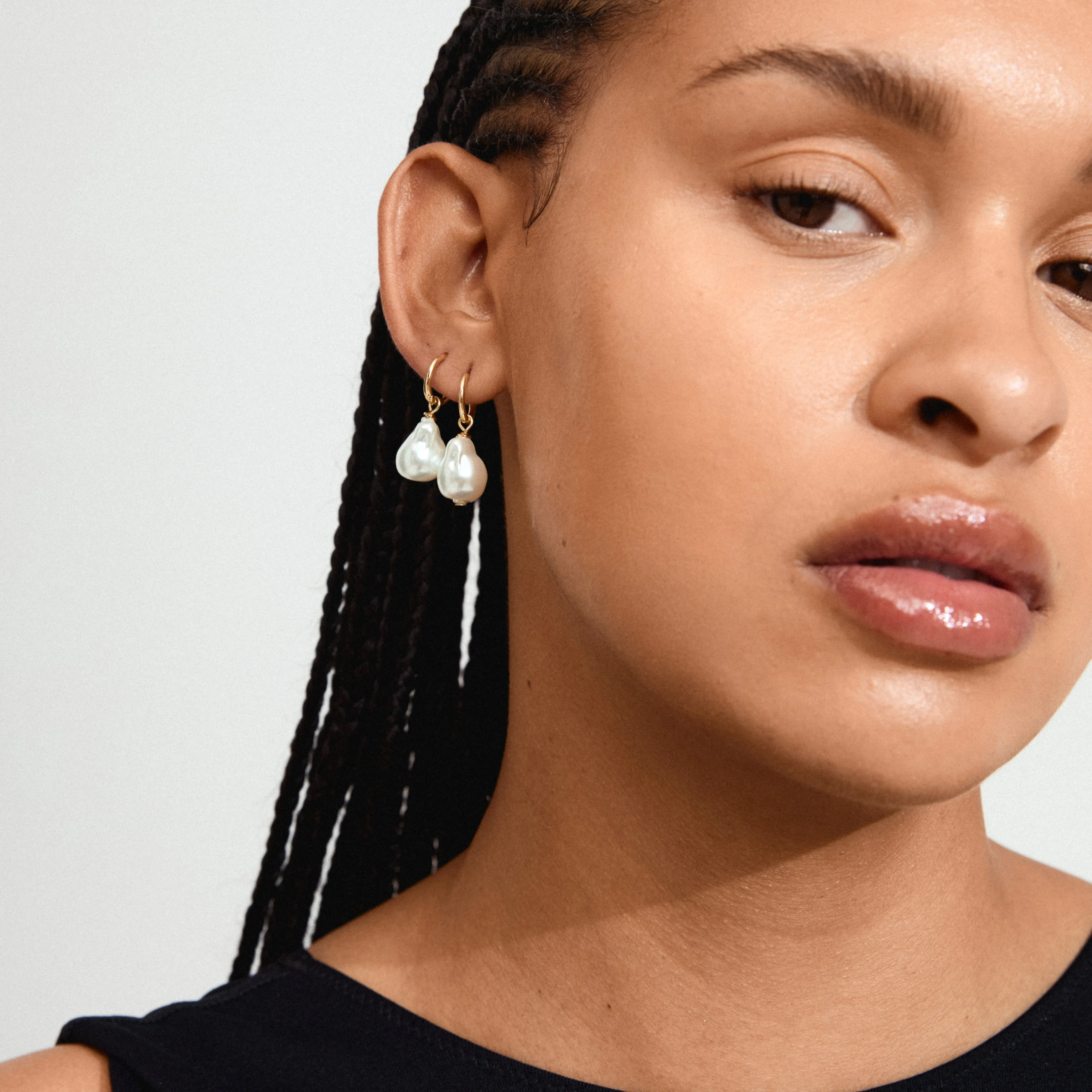 SKY pearl earrings gold-plated