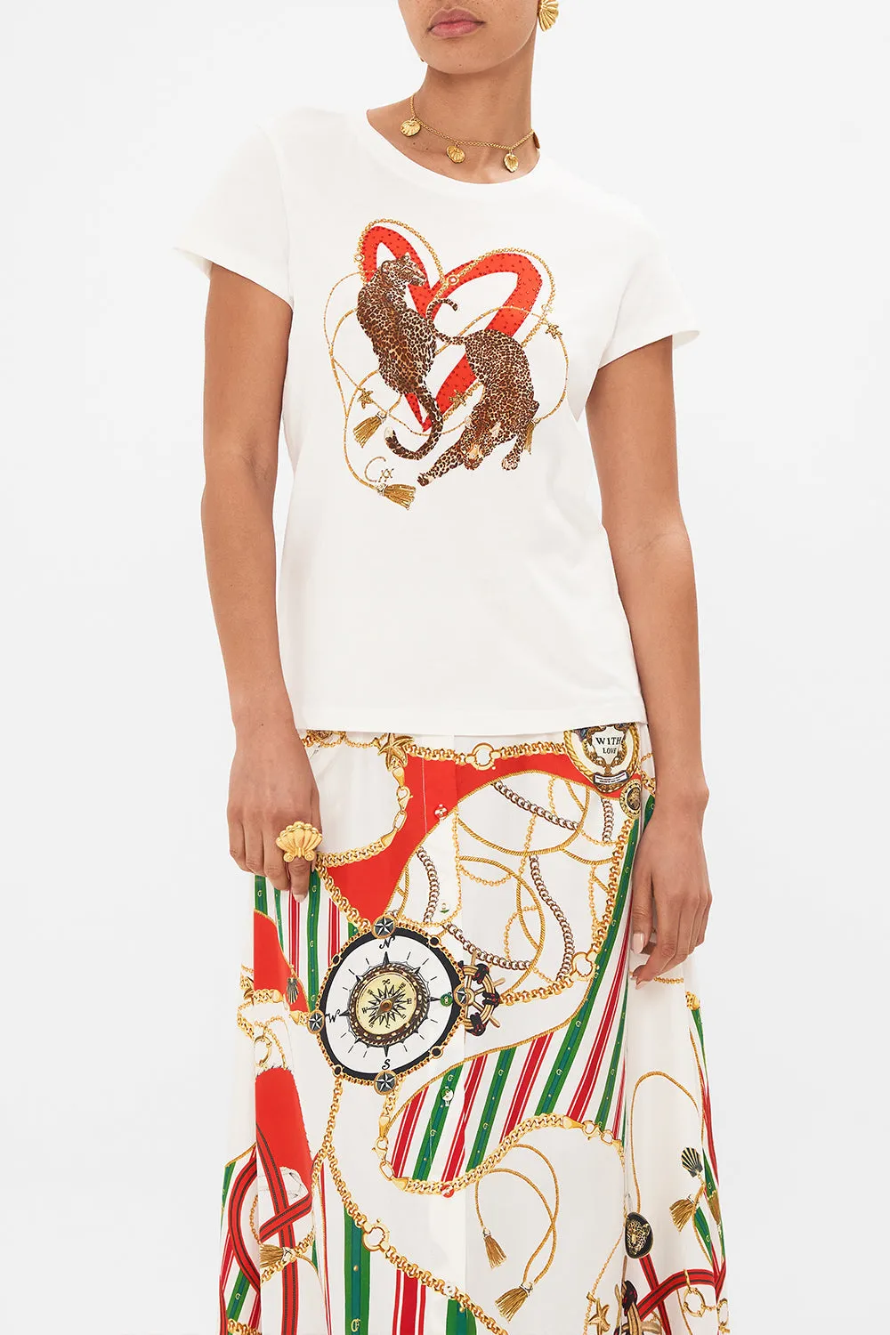 SLIM FIT ROUND NECK T-SHIRT SALUTI SUMMERTIME