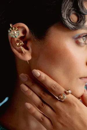 Smoky Topaz Floral Earrings