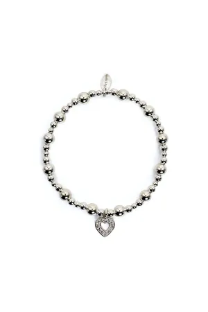 Sparkle Open Heart Popcorn Bracelet