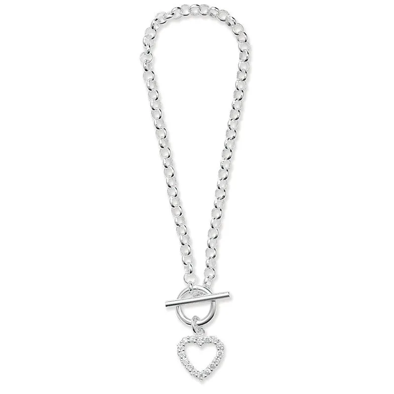 Sparkle Open Heart T-Bar Bracelet
