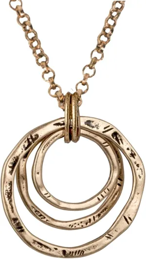 SPUNKYsoul Boho 3 Circle Pendant Handmade Earth Ocean Necklace Jewelry for Women Gold Silver Copper Rose Gold Multi-Metal