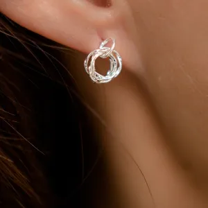 Sterling Silver Earrings Petite Quad Circles