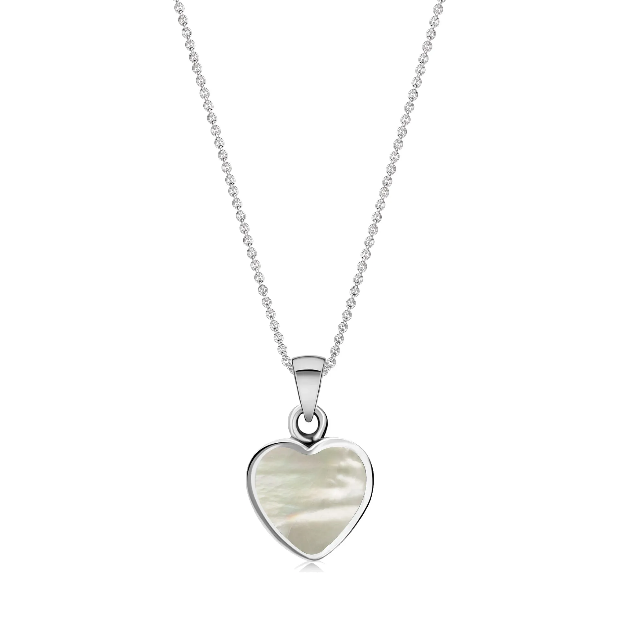 Sterling Silver Mother of Pearl Heart Pendant