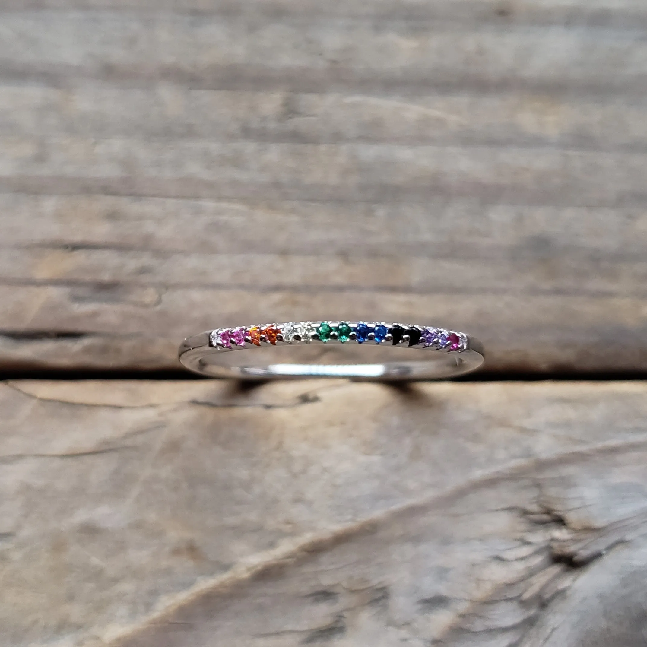 Sterling Silver Subtle Rainbow Ring