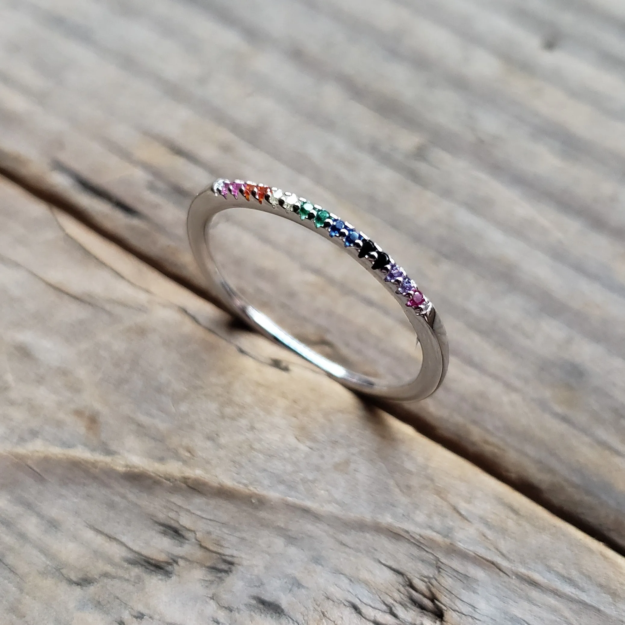 Sterling Silver Subtle Rainbow Ring
