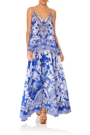 STRAP TOP WITH SHEER UNDERLAY THE FAN SEA