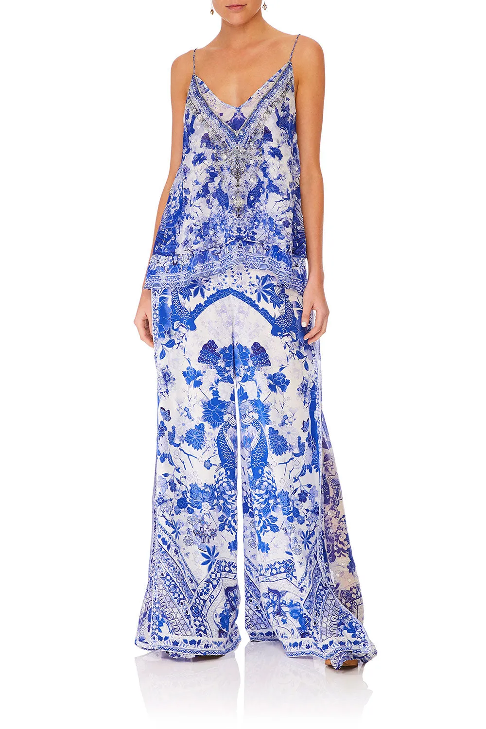 STRAP TOP WITH SHEER UNDERLAY THE FAN SEA