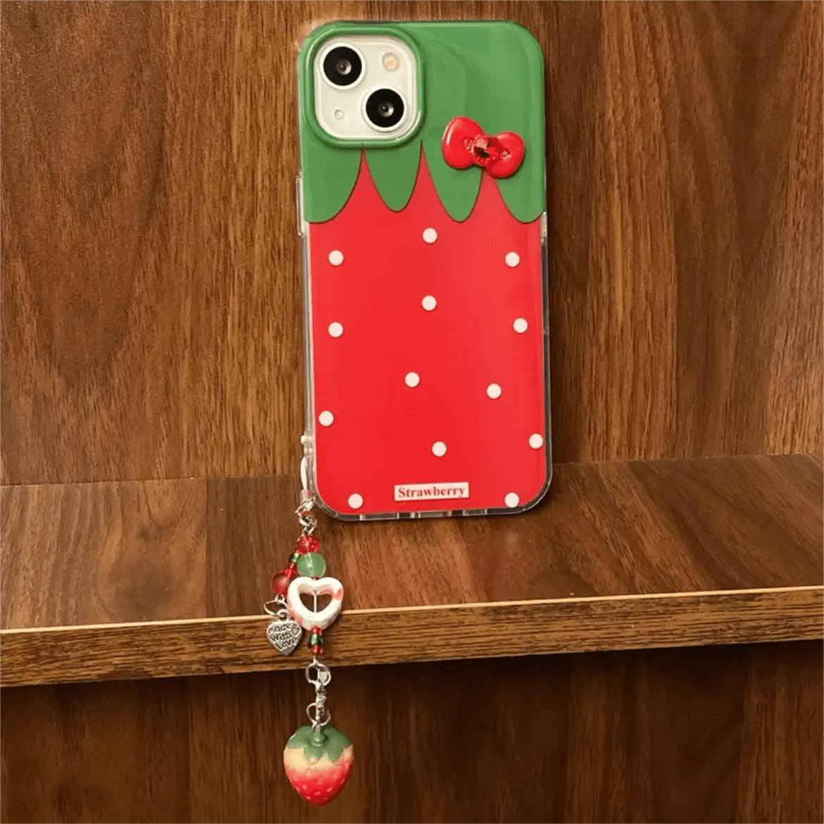 Strawberry Crystal Bowknot iPhone Case