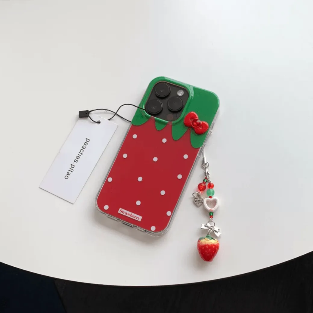 Strawberry Crystal Bowknot iPhone Case